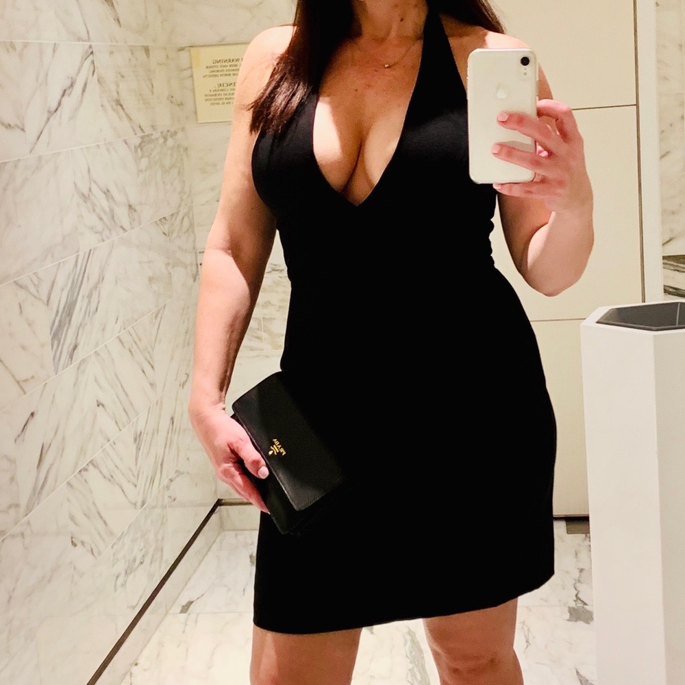 Sugar + Lips Plunge Halter Dress